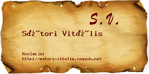 Sátori Vitális névjegykártya